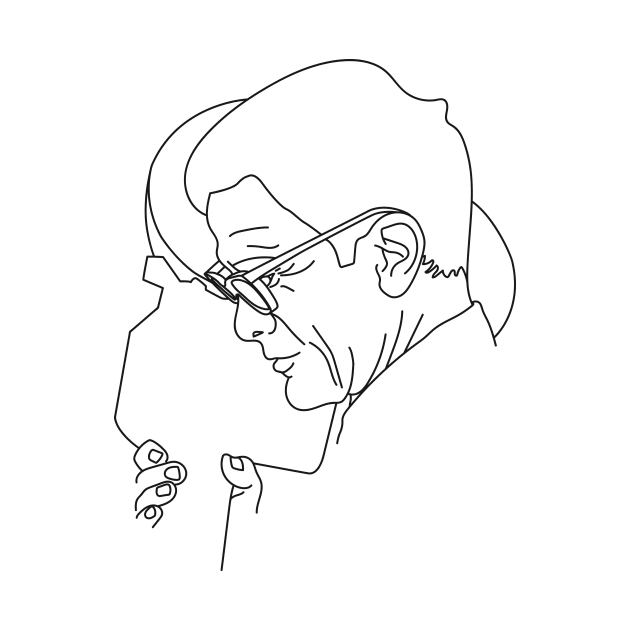 Pier Paolo Pasolini minimal line drawing by frndpndrlc