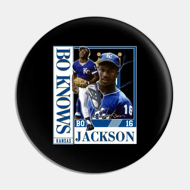 Bo Jackson Bo Knows Signature Vintage Legend Baseball Football Bootleg Rap Graphic Style Pin by Koch Sean