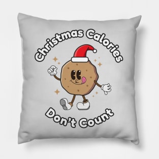 Illustration of chocolate cookies with a Christmas hat Pillow