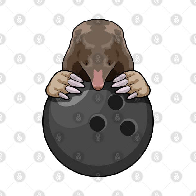 Mole at Bowling with Bowling ball by Markus Schnabel