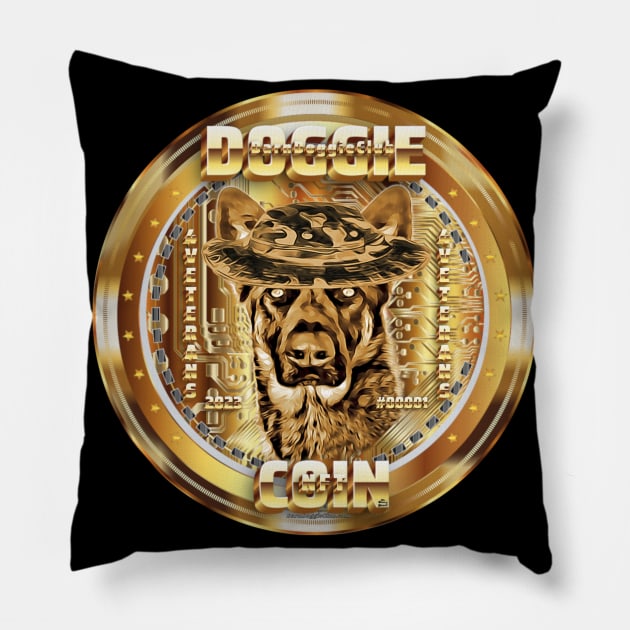 Darn Doggie Club Doggie Coin 4Veterans #1 Pillow by Darn Doggie Club by focusln