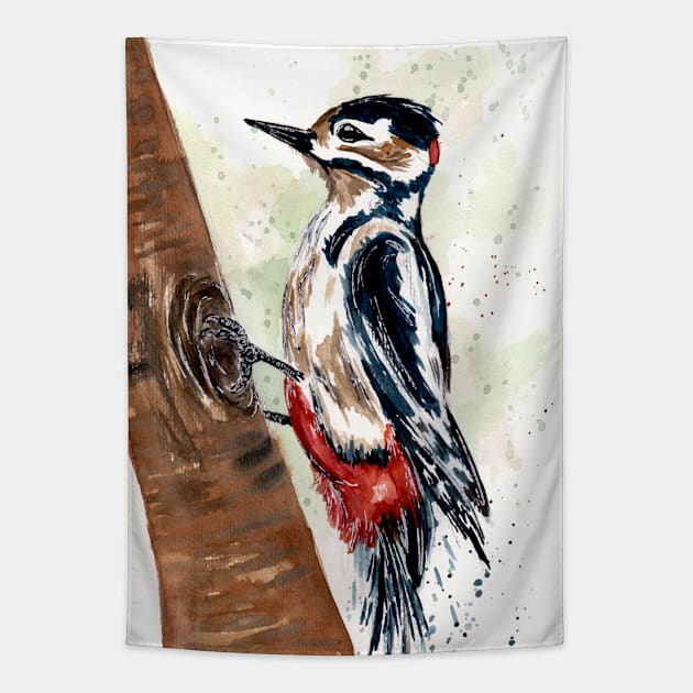 Woodpecker on Tree Tapestry by ZeichenbloQ