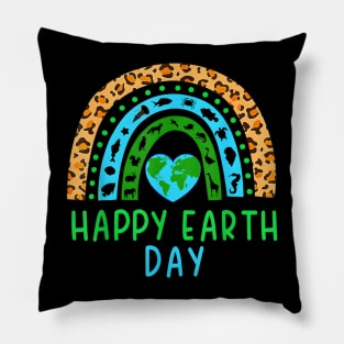 Happy Earth Day 2024, Funny Rainbow Earth Pillow