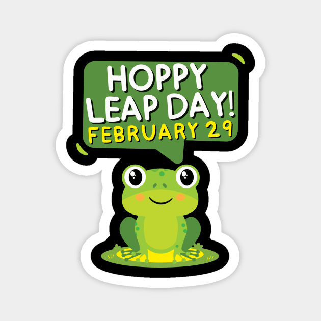 Hoppy Leap Day February 29 Funny Frog Magnet by aesthetice1