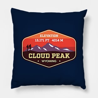 Cloud Peak Wyoming Mountain Climbing Badge Pillow