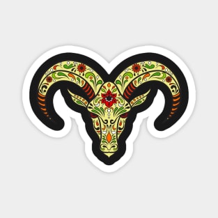 Water buffalo Calavera dark green Magnet