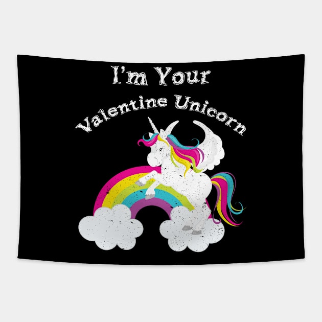 I'm Your Valentine Unicorn product for Girls Tapestry by merchlovers