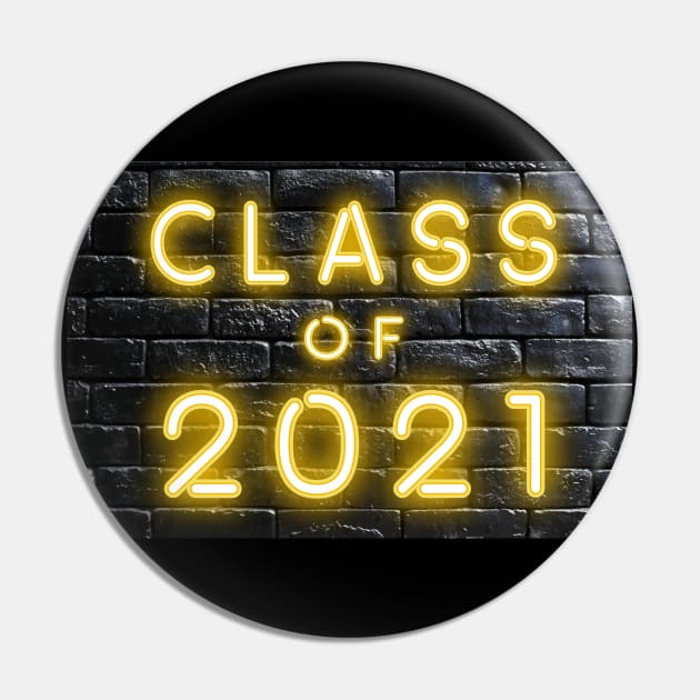 Class of 2021 Neon Sign Yellow Pin by Magic Moon