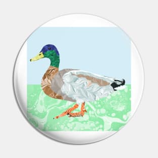 Marbled Paper Mallard Duck Pin