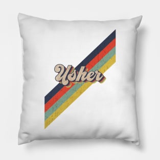 retro vintage color Usher Pillow