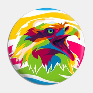 The Colorful American Bald Eagle Pin