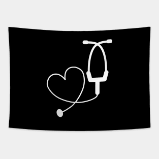 Doctor Stethoscope Heart Minimal Design (Profession collection) Tapestry