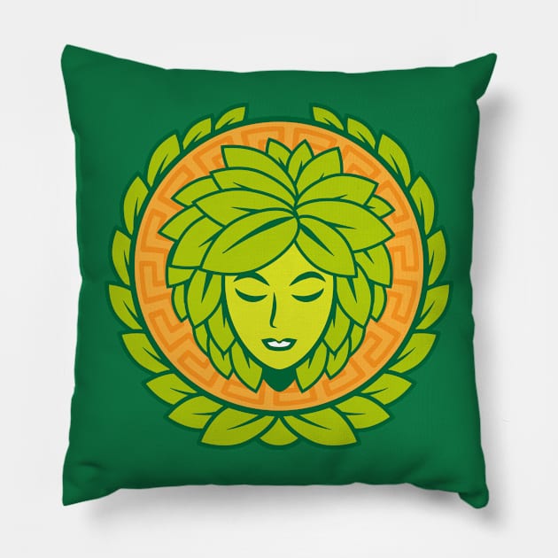 Floral Woman head logo Pillow by Maxsomma