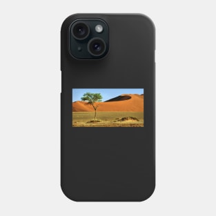 Namib Desert Dunes, Tree & Dry Tsauchab River Valley, Namibia Phone Case