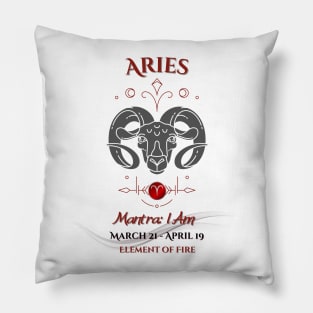 Zodiac Aries Mantra Pillow