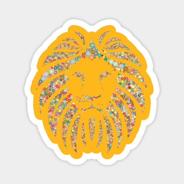 The colorful king of lion Magnet by DrDesign