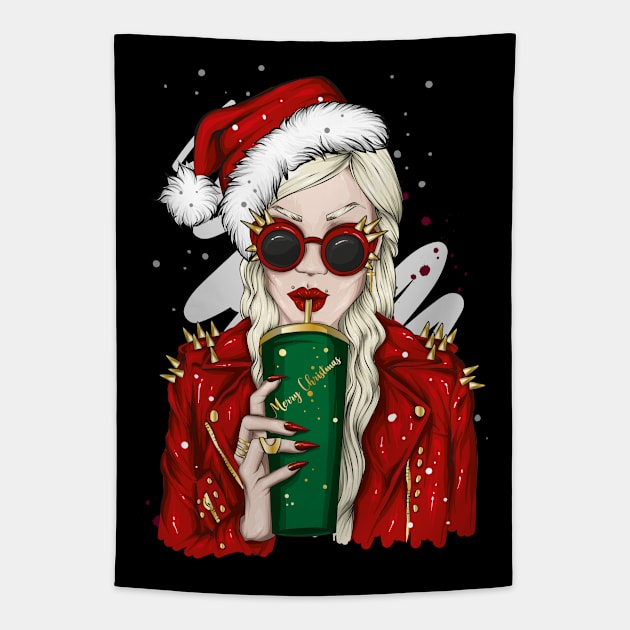 Christmas pinup girls Tapestry by MZeeDesigns