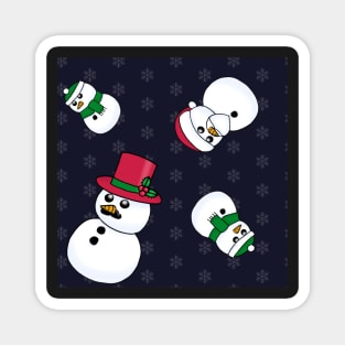 Cartoon Snowmen Print Magnet