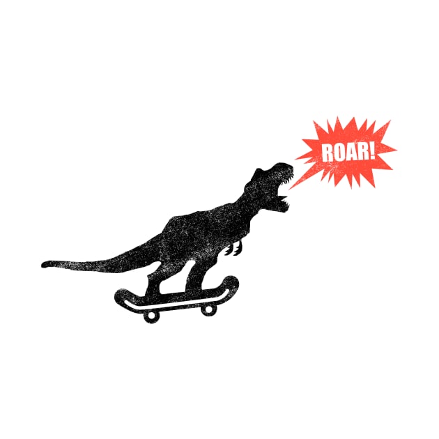 dinosaur in skateboard -roar by teemarket