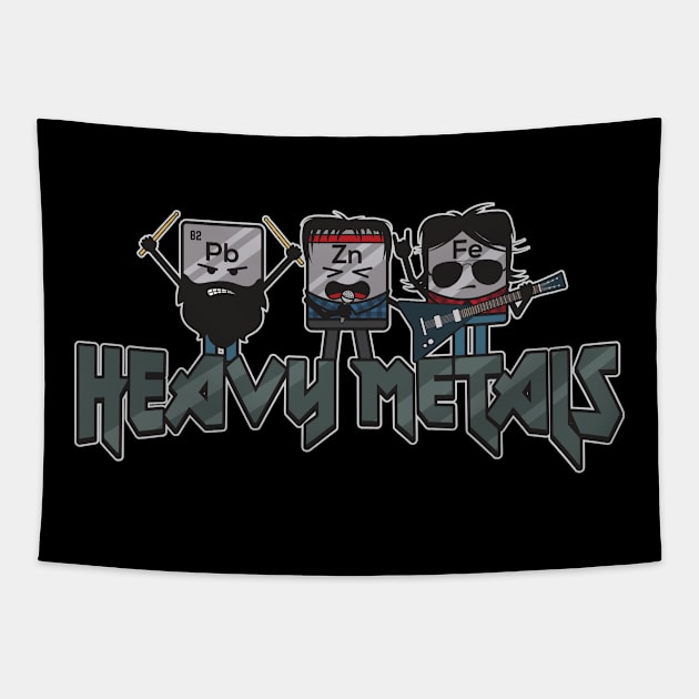 Heavy Metals Chemistry Band Tapestry by yeoys