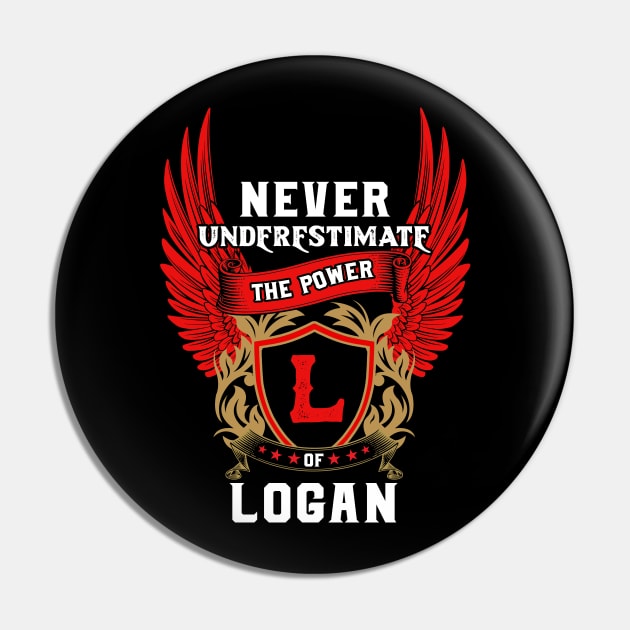 Never Underestimate The Power Logan - Logan First Name Tshirt Funny Gifts Pin by dmitriytewzir