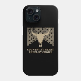 Country at heart, rebel by choice Retro Vintage Country Music Phone Case