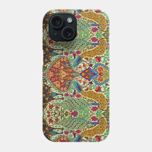 Oriental Floral Pattern with Peacocks and Deers Phone Case