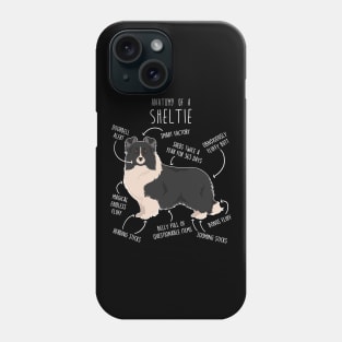 Bi Black Sheltie Shetland Sheepdog Anatomy Phone Case