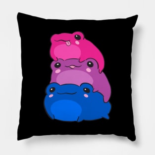The Bisexual Flag Color Frog - Queer Pride Symbol in LGBTQ Aesthetic Pillow