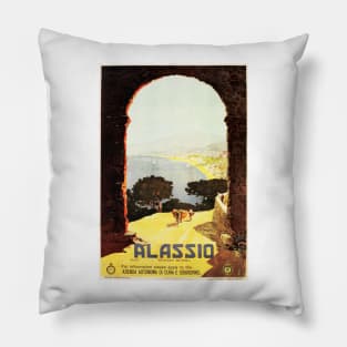 ALASSIO ITALY Western Riviera ENIT Italian Vintage Travel Pillow