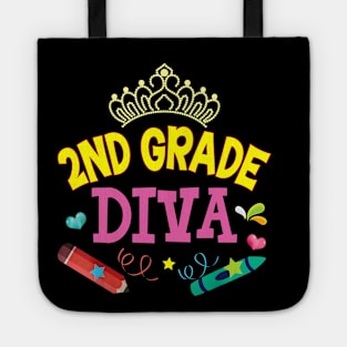 2nd Grade Diva Second Grader Princess Back To School Kid Tote