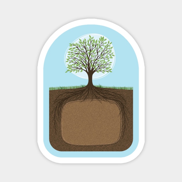 Tree Roots Magnet by SWON Design