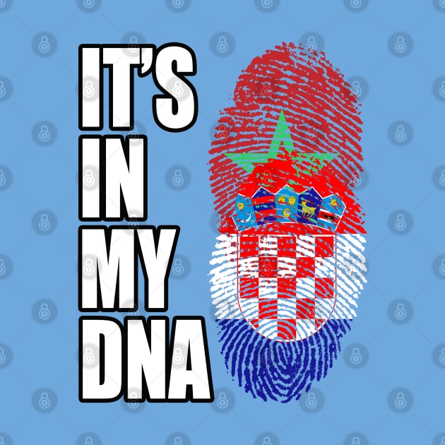 Croatian And Moroccan Mix DNA Flag Heritage by Just Rep It!!