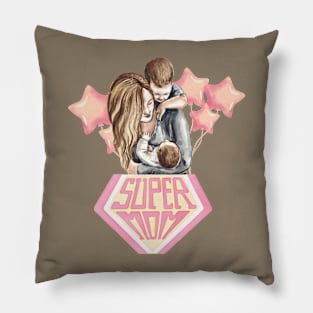 The Super Mom Vintage Design Pillow