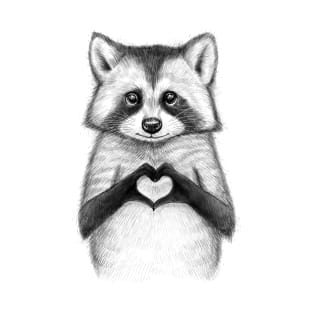 Raccoon with heart T-Shirt