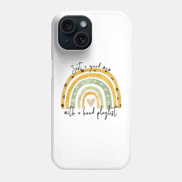 Just A Good Mom With A Hood Playlist Phone Case by Kribis