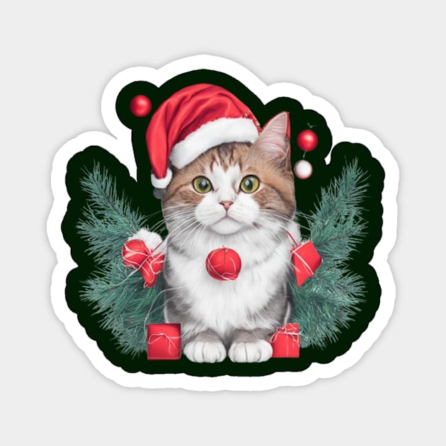 funny santa cat Magnet by halazidan
