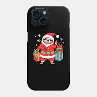 Funny Sloth Santa Claus Merry Christmas Xmas Sloth Lover Phone Case