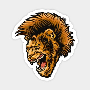 Punk Rock Lion with Mohawk Mane Magnet