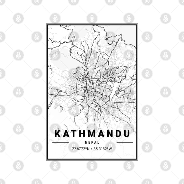 Kathmandu Light City Map by tienstencil