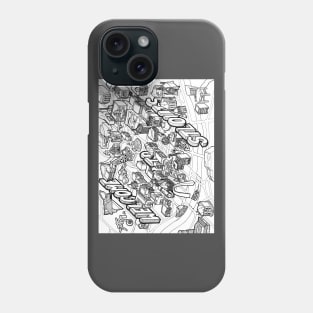 St Louis Arts Illustrated Map (Black Lines) Phone Case