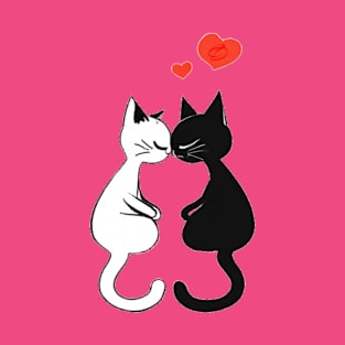 Kawaii cats in love T-Shirt