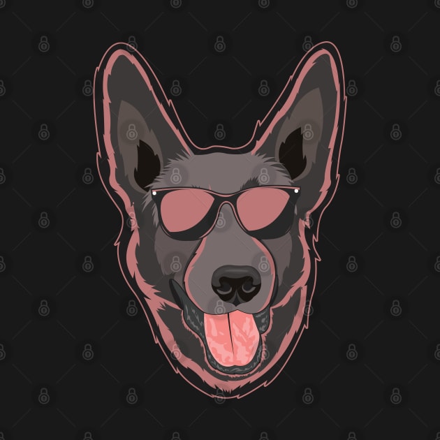 Neon Dutch Shepherd Fusion: Contemporary Canine Art by Dogiviate