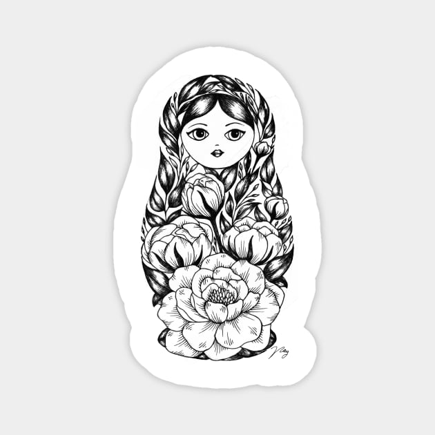 Floral Matryoshka Magnet by Akbaly