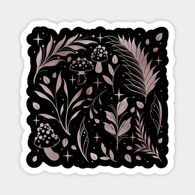 Magic forest greenery Magnet by Tex doodles 