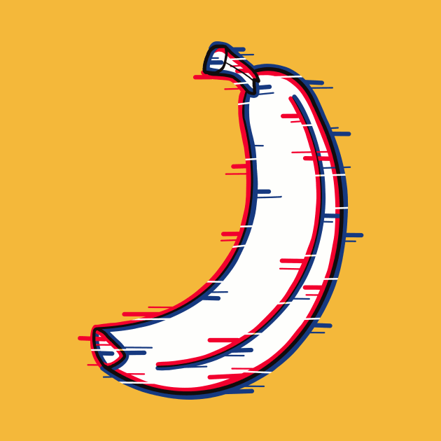 Glitch effect on a banana by Fruit Tee