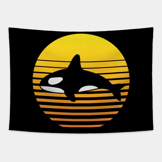 Killer Whale Sunset Tapestry by martinroj