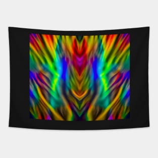 Multicolored Aesthetic - Abstract Symmetrical Aurora Borealis Pattern Tapestry