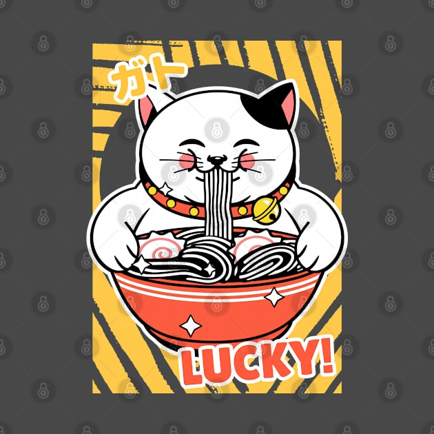 Lucky Cat Ramen by Space Cadet Tees