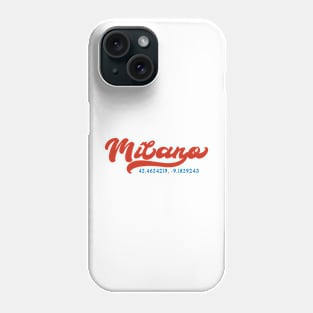 Milano GPS Coordinates 70s Phone Case